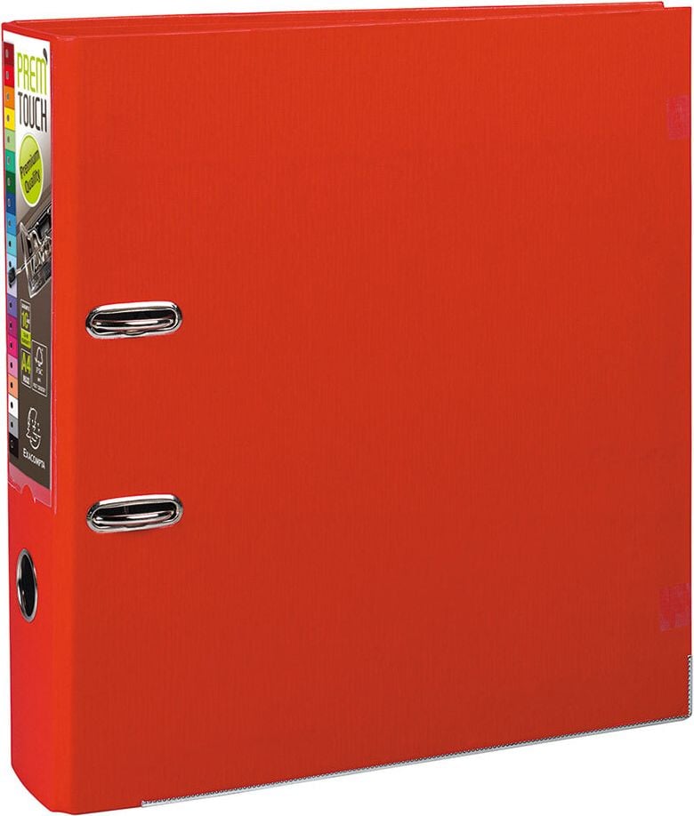 Ordner A4 Exacompta Prem Touch 533E, 80mm, PP, A4 Überbreite, 8cm Rücken, PP-Folie, rot