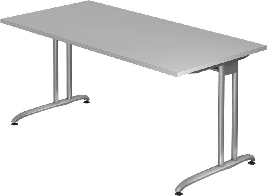 Schreibtisch Hammerbacher BS16, 160x72x80cm (BxHxT),
rechteckig, C-Fuß, grau