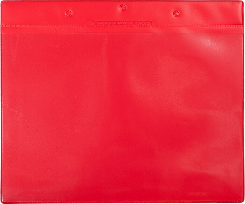 Gitterboxtaschen tarifold Kennzeichnungshülle 16104, A4 quer, variable Befestigung, PVC,
Pack 10 Stück, rot