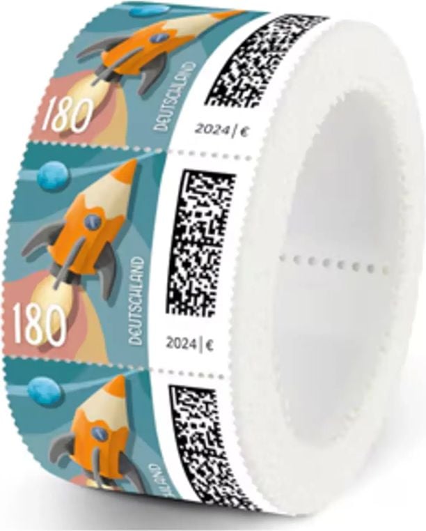 Briefmarken Deutsche Post Markenrolle, Großbrief, Portowert 1,80 Euro, bis 500g, Pack
200 Stück, nassklebend, Motivauswahl nicht
möglich