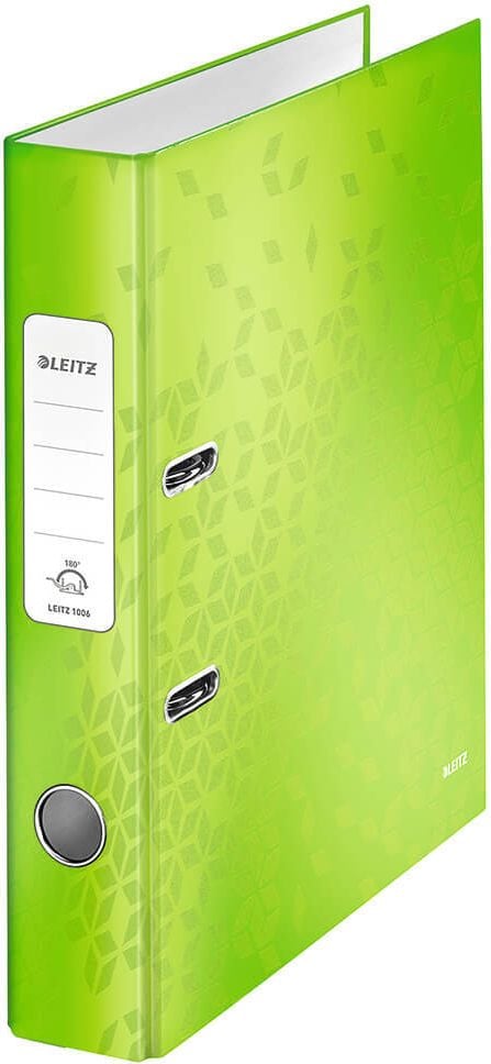 Ordner A4 Leitz WOW 1006, 52mm, laminierte Pappe, A4, 5,2cm Rücken, laminiertes Papier,
WOW-Farben, grün