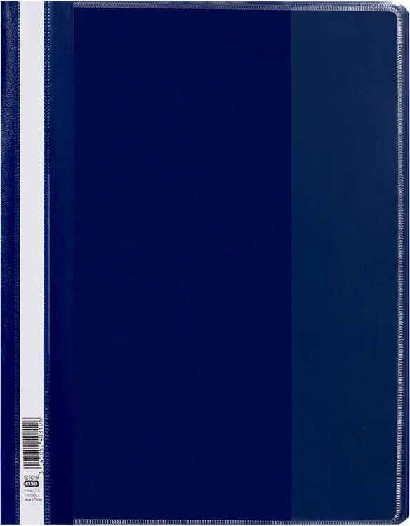 Schnellhefter ELBA A4 Überbreite 10074215, Sichttasche im Vorderdeckel, aus PP, blau