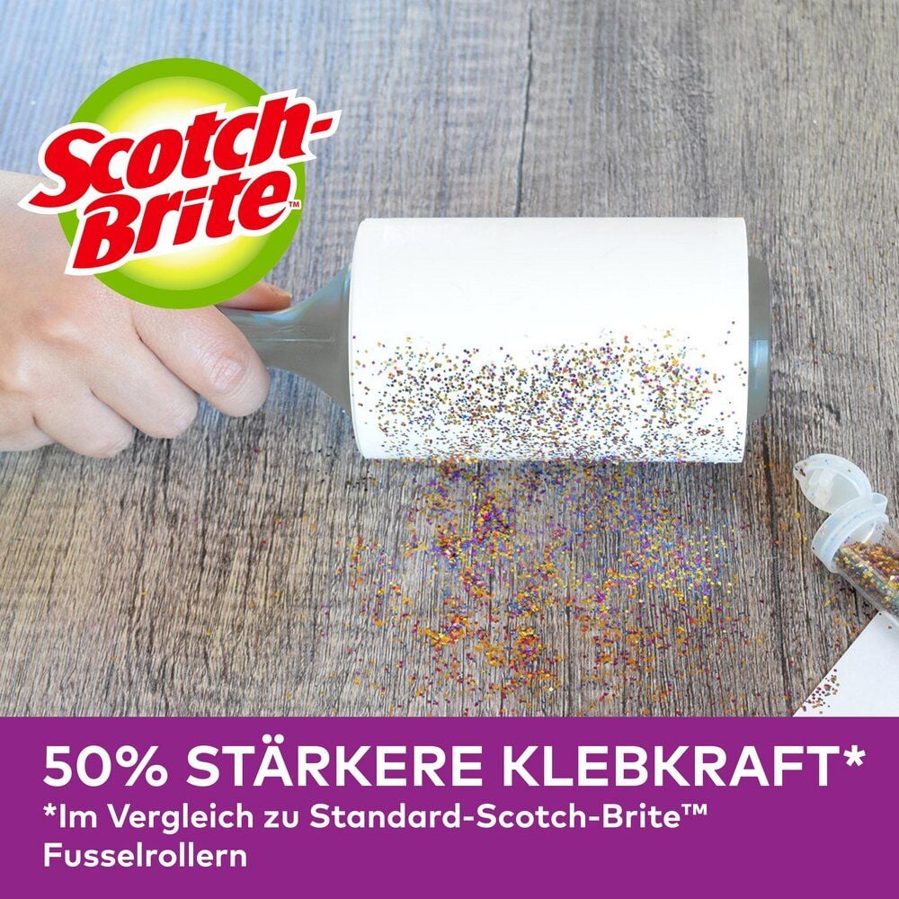 Fusselrolle Scotch-Brite Pet Extra Sticky, Roller für Tierhaare, ergonomischer Griff,
48 Blatt