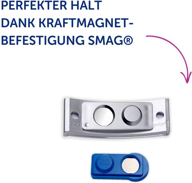 Namensschilder Avery Zweckform POL20MA66-5DR, 68x22mm, verdrehsicher, Doppelmagnet, Edelstahl-Optik, Pack 5 Stück