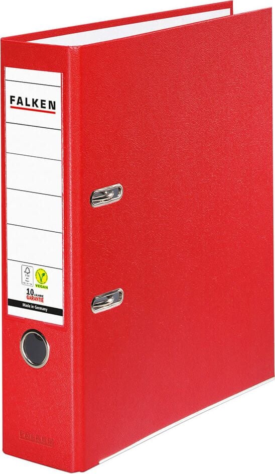 Ordner A4 Falken PP-Color 099840, 80mm, PP, A4, 8cm Rücken, PP-Folie, rot