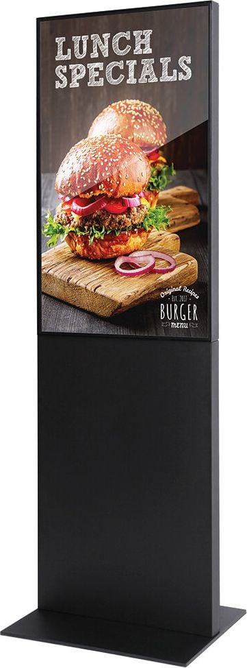 Digitale Werbedisplays Showdown Displays Infostele SmartLine, 72,5x200,1x52cm, 55 Zoll Samsung-Bildschirm, USB, WLAN, Fernbedienung, weiß
