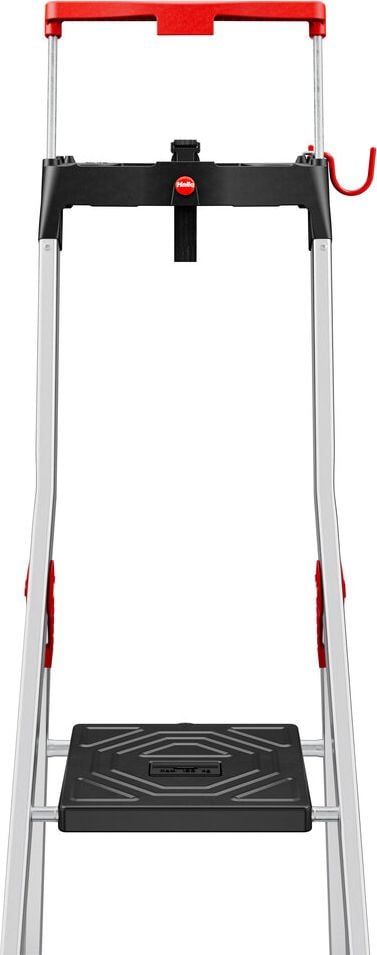 Stehleiter Hailo TopLine L100 8050-707, Sicherheits-Stufenstehleiter, 7 Stufen, belastbar bis 150 kg, Multifunktions-Ablage, Eimerschlaufe, Sicherheits-Haltebügel