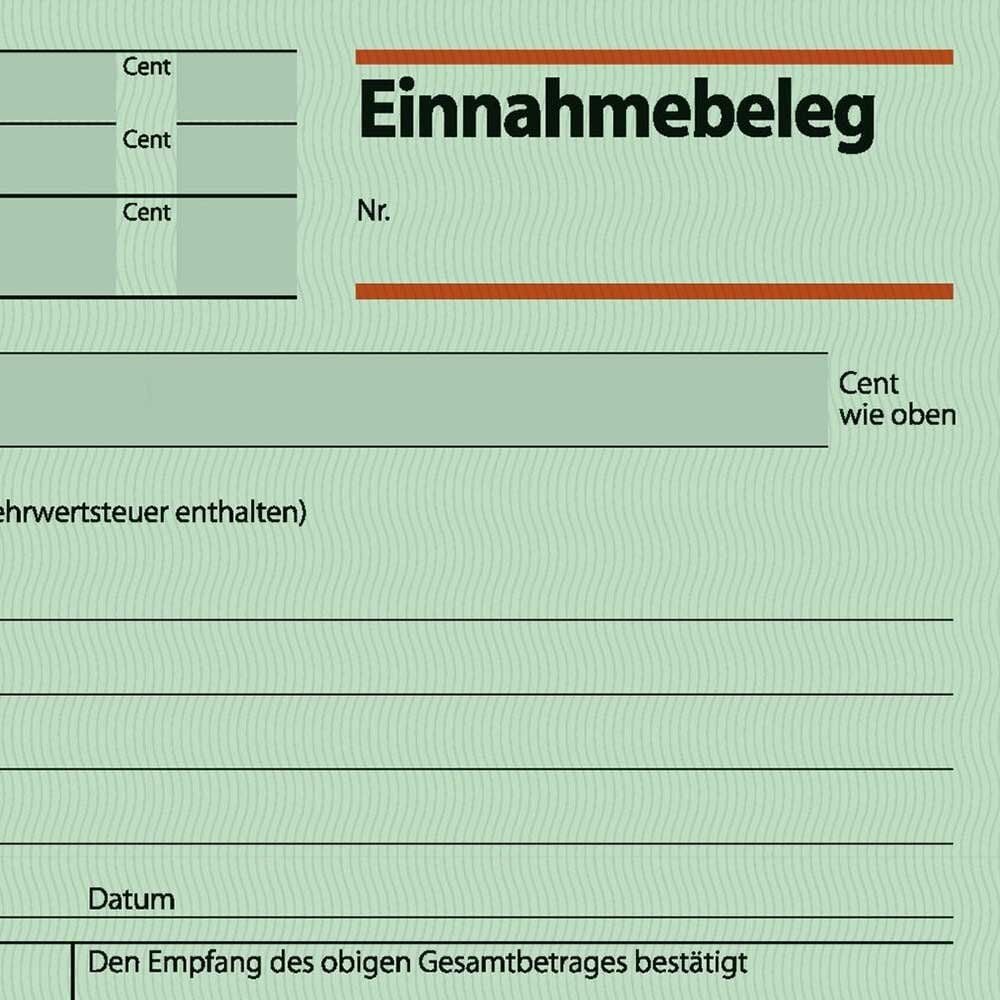 Einnahmebeleg Sigel EB615, DIN A6 quer, grün, Block 50 Blatt