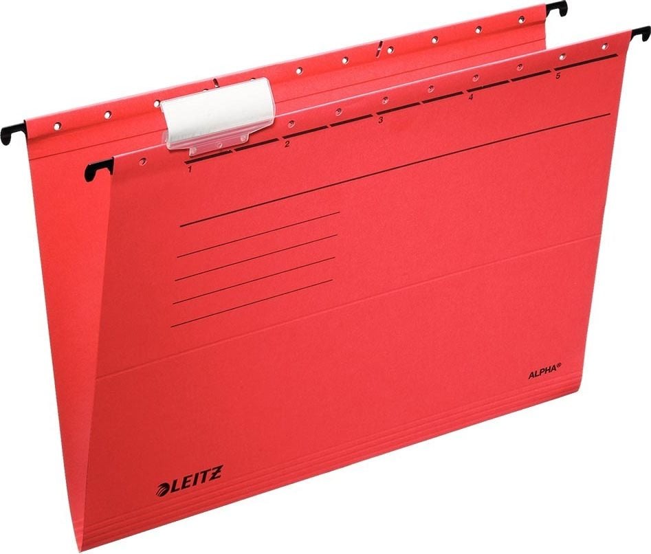 Hängemappe Leitz 1985, seitlich offen, Pendareckarton 275 g/m², rot