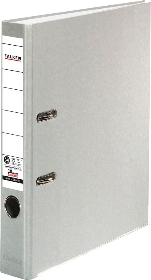 Ordner A4 Falken Recycolor 11286, 50mm, farbige RC-Pappe, A4, 5cm Rücken, Kraftpapierbezug, Blauer
Engel, FSC, grau