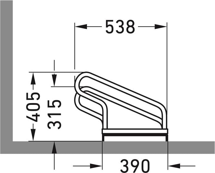 Fahrradständer WSM Bügelparker 1058, verzinkt, Freiaufstellung, 280cm lang, für 8 Fahrräder, bis zu 55mm Reifenbreite, einseitige Radeinstellung