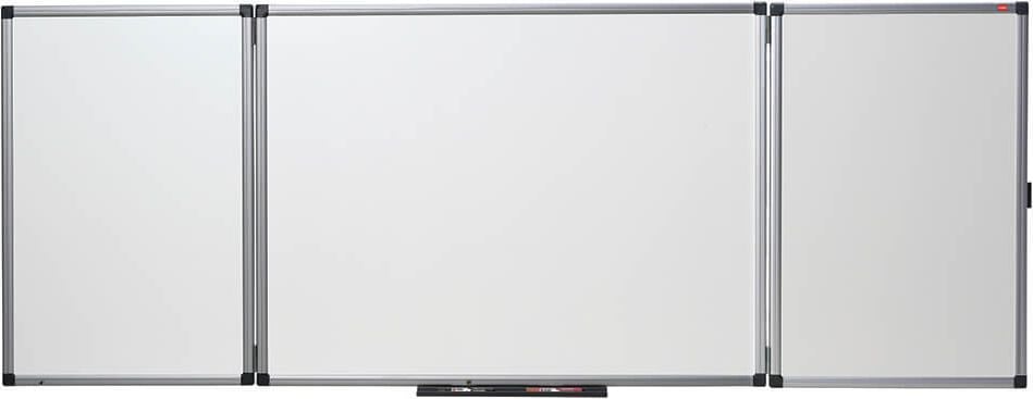 Whiteboard Nobo Klapptafel 41138302, Klapptafel: 3 Tafeln, ausgeklappt 240x90cm,
emailliert, trocken abwischbar,
Wandaufhängung