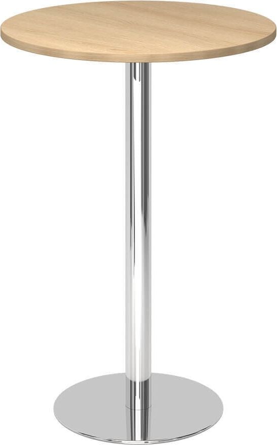 Stehtisch Hammerbacher STH08/x/C, 80cm Durchmesser, 111,6cm Höhe, Standfuß
chrom, eiche