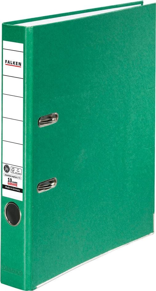 Ordner A4 Falken Recycolor 11286, 50mm, farbige RC-Pappe, A4, 5cm Rücken, Kraftpapierbezug, Blauer
Engel, FSC, grün