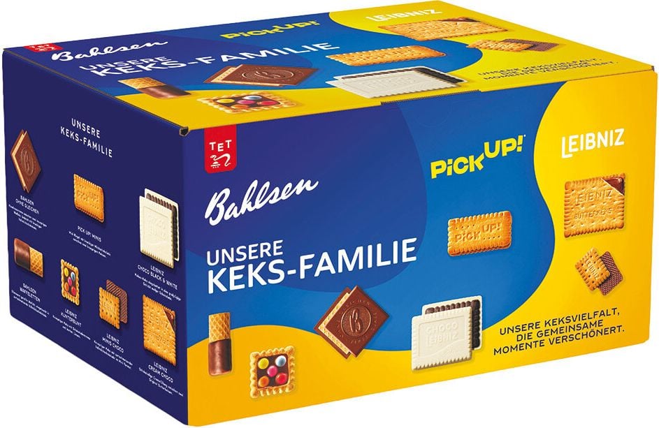 Gebäckmischung Bahlsen Unsere Keks-Familie 24130, 4 Serviereinheiten einzeln eingeschweißt,
Nettofüllmenge: 1120g