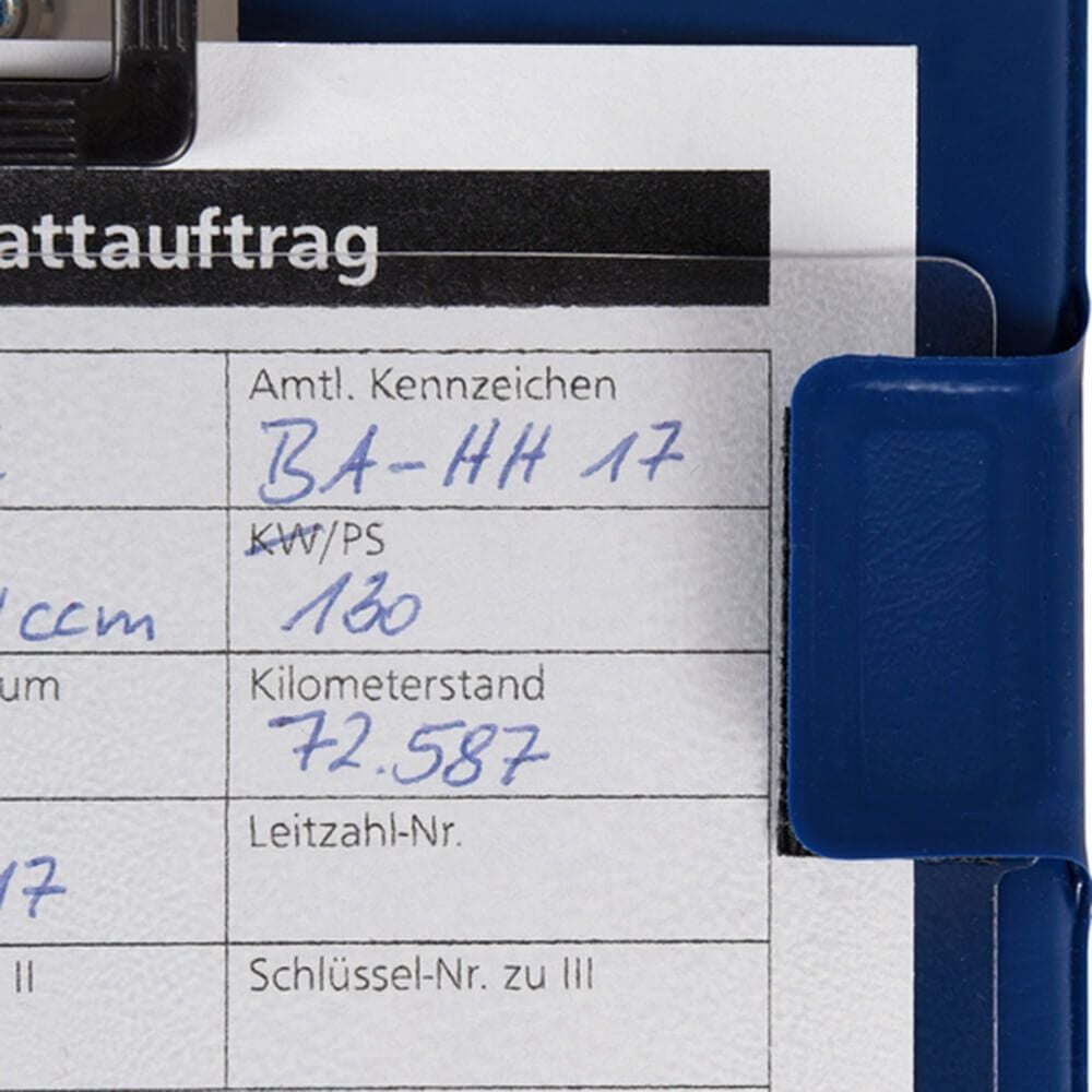 Auftragstasche Eichner Easy Open, A4, vollflächige Schutzfolie mit
Klettverschluss, Blockklammer, rot