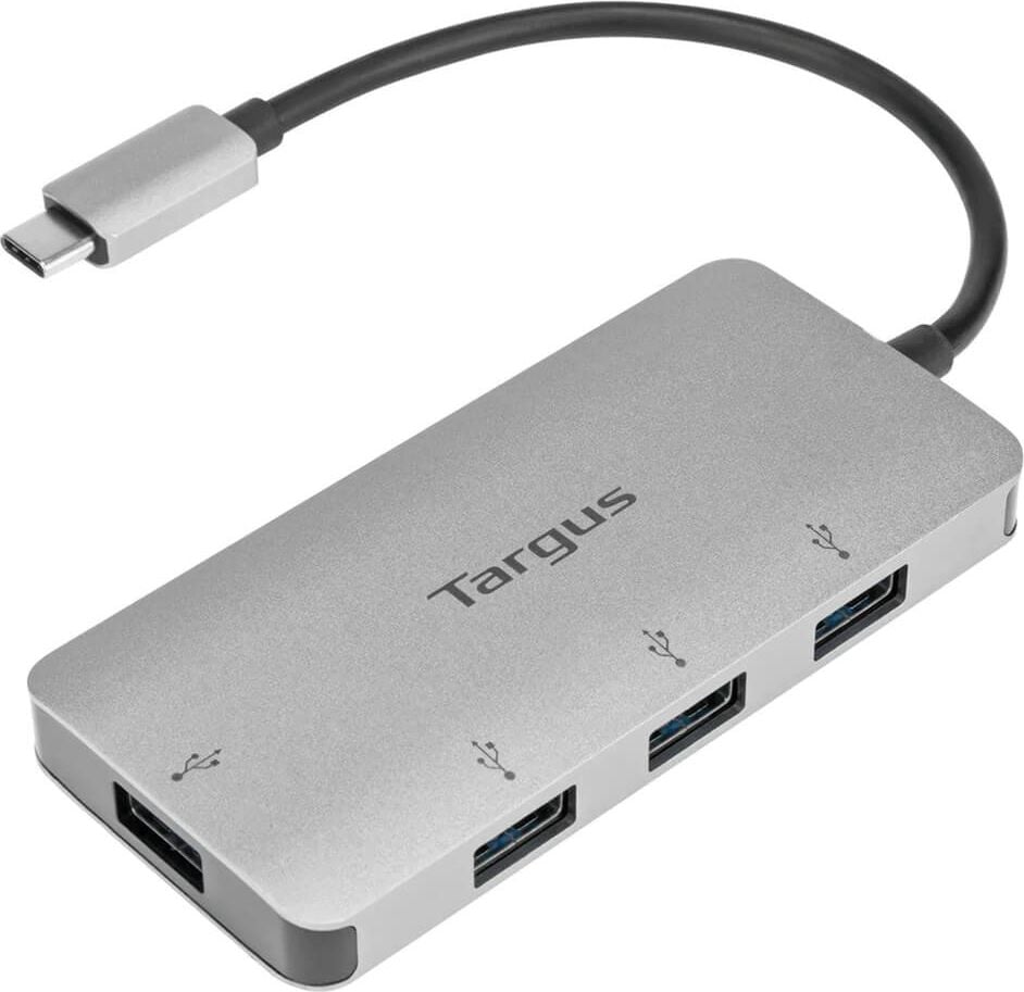 USB-Hub Targus ACH226EU, USB-C-Hub, für bis zu 4 Geräte, silber