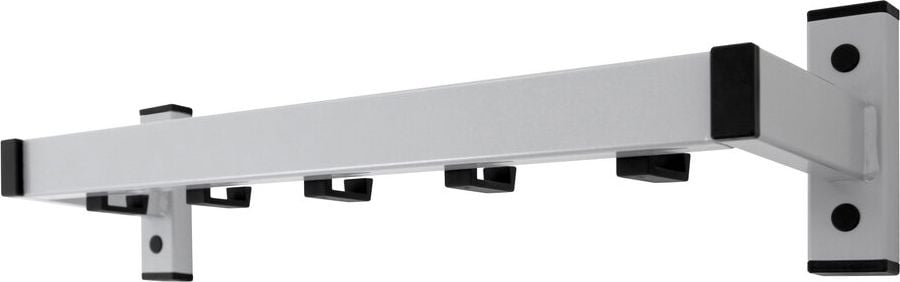 Garderobenleisten V-Part Safe 5, 5 Haken, zur Wandmontage, schwarz/grau