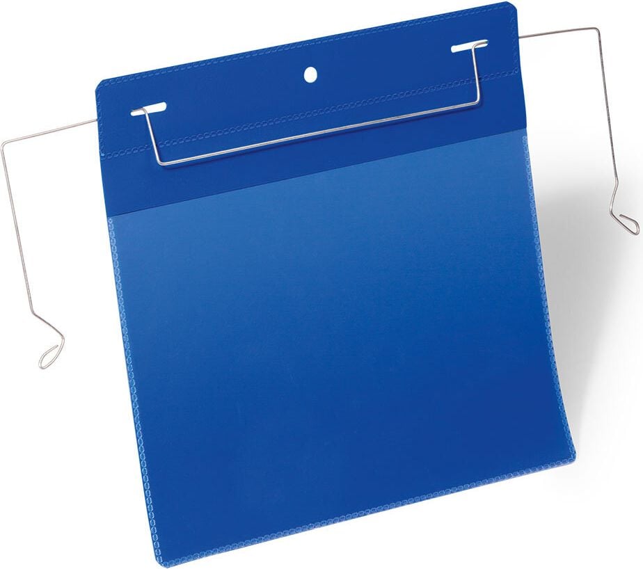 Gitterboxtaschen Durable Drahtbügeltasche 1752, 210x148mm (A5 quer), Drahtbügel, farbig, Pack 50 Stück, dunkelblau
