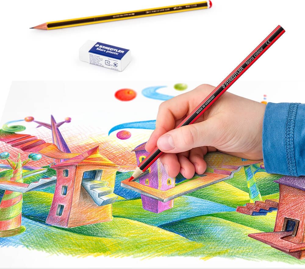 Buntstifte Staedtler Noris colour 61 SET6, Etui mit 12 Farben, inkl. Radierer und
Bleistift