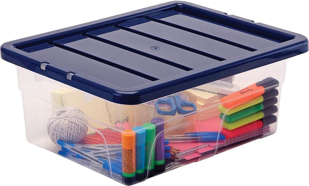 Aufbewahrungsboxen Bankers Box Plastic Storage 100135770, 15 Liter, 100% BPA-freiem Polypropylen, mit Deckel, transparent