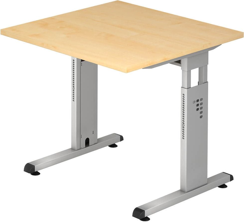 Schreibtisch Hammerbacher OS08, 80x80cm (BxT), 65-85cm Höhe
quadratisch, C-Fuß, ahorn