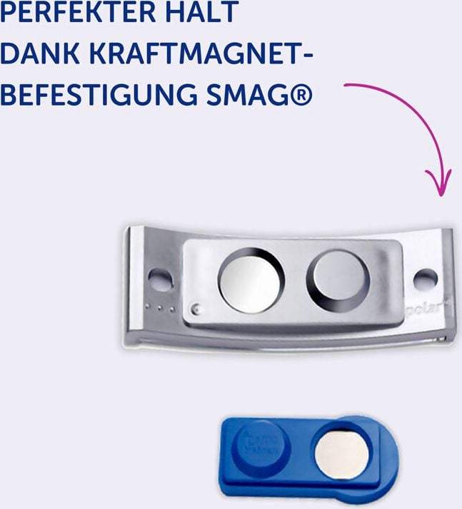 Namensschilder Avery Zweckform POL35MA66-10DR, 80x34mm, verdrehsicher, Doppelmagnet, Edelstahl-Optik, Pack 10 Stück