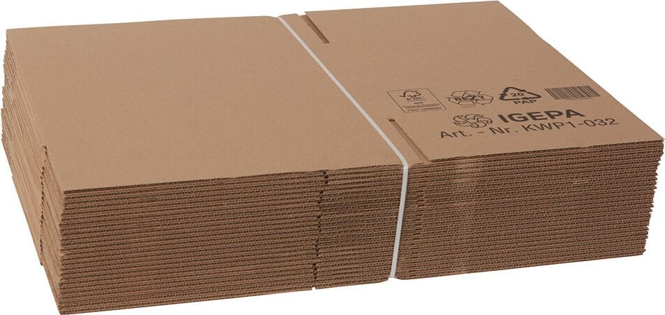 Versandkarton FEFCO 0201 KWP1-032, 350x250x250mm (LxBxH), braun, ohne
Höhenrillung, Pack 25 Stück