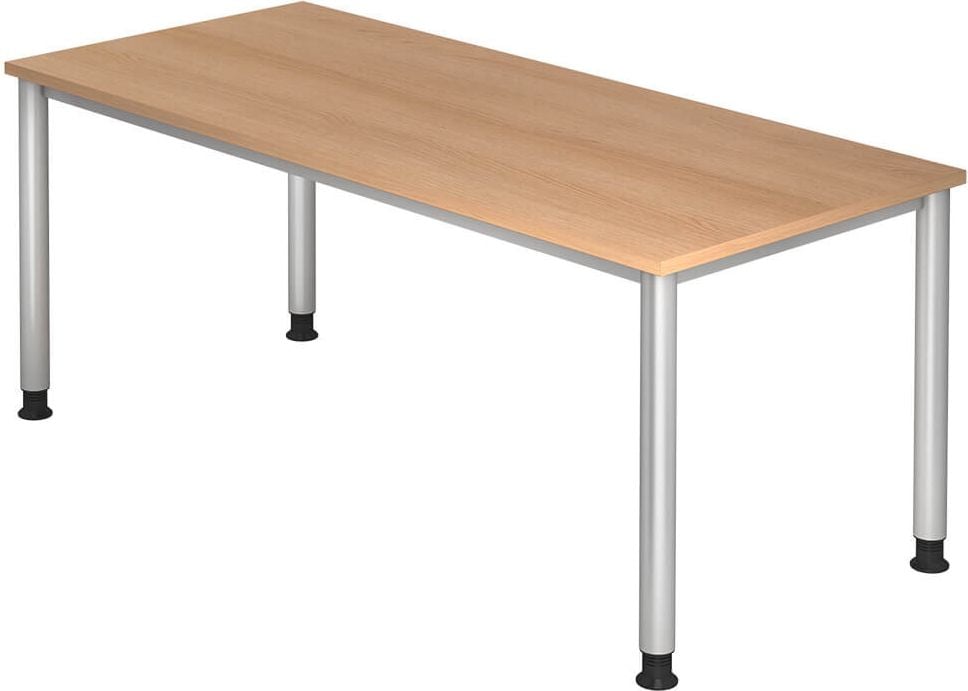 Schreibtisch Hammerbacher HS19, 180x80cm (BxT), 68,5-81cm Höhe, rechteckig,
4-Fuß, eiche