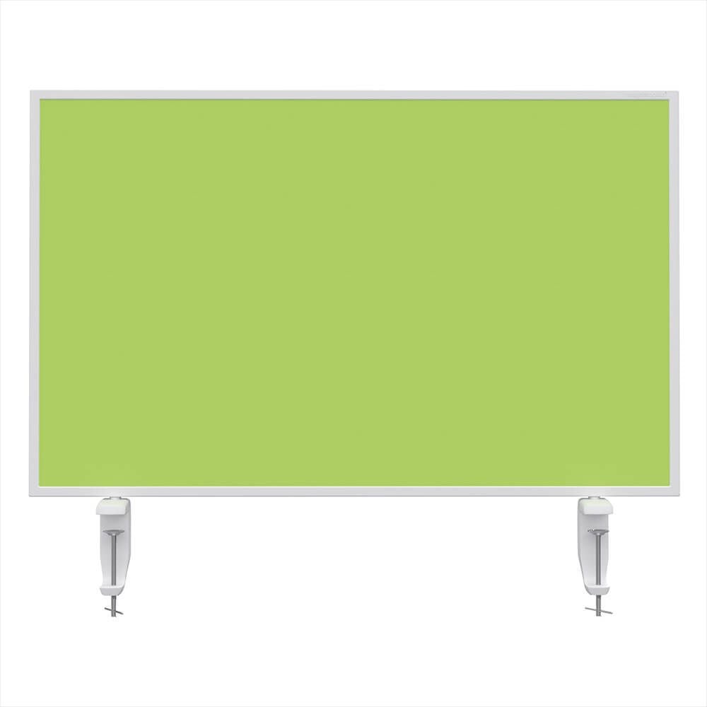 Tischtrennwand Magnetoplan VarioPin 50x80cm 11080, Klemmhalterung, farbiges Pinboard/Whiteboard,
Aluminiumrahmen, doppelseitig nutzbar,
Montage im Querformat, inkl. 2
Tischklemmen+Spannschloss, grün