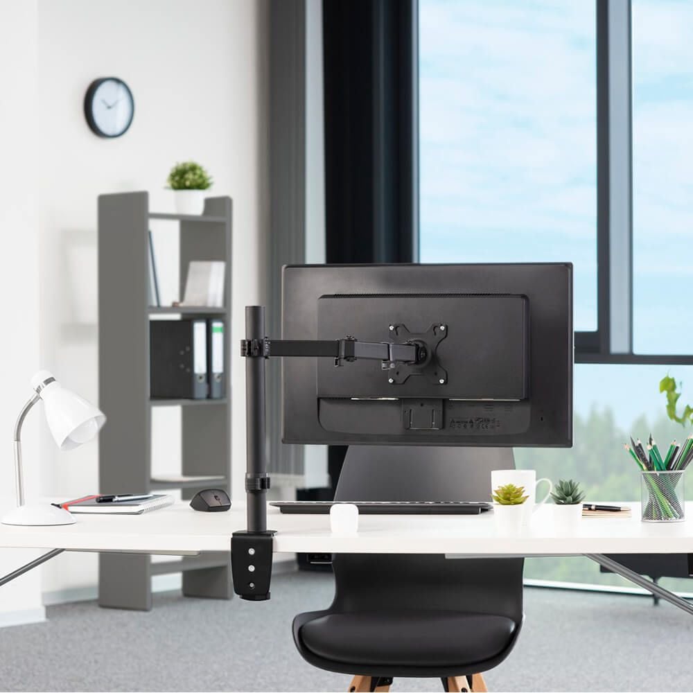 Monitorhalter Hama FULLMOTION Einzelarm 118490, 1 Arm, Tragfähigkeit bis zu 10 kg,
Schwenkarm, höhen- und tiefenverstellbar,
Klemmhalterung, schwarz