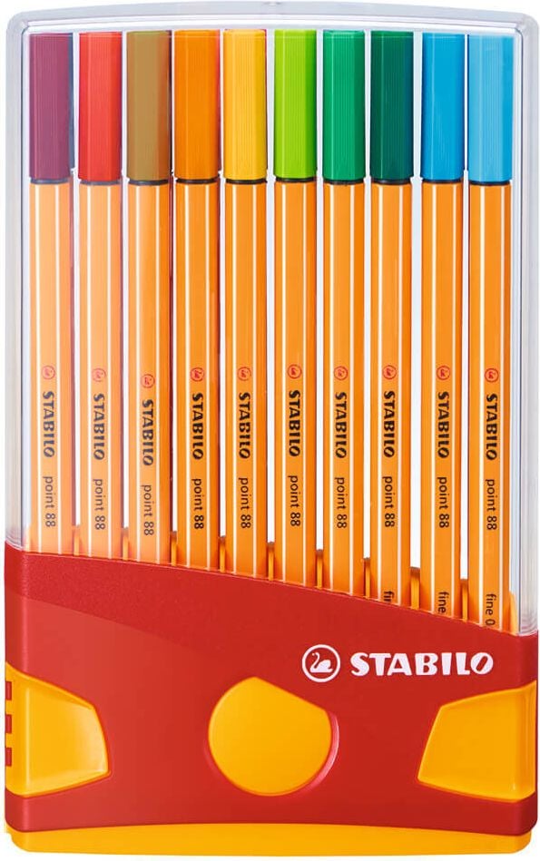 Fineliner STABILO point 88 ColorParade 8820-03, ca. 0,4mm, Klappbox mit 20 Farben
