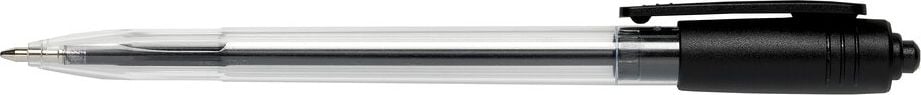 Kugelschreiber WIZ, Einweg, Druckmechanik, 0,7mm, transparenter
Schaft, Clip, schwarz