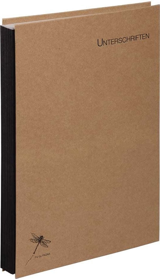 Unterschriftsmappen Pagna PUR 44013-11, A4, Graukarton mit Kraftpapier bezogen, 20 Fächer, natur