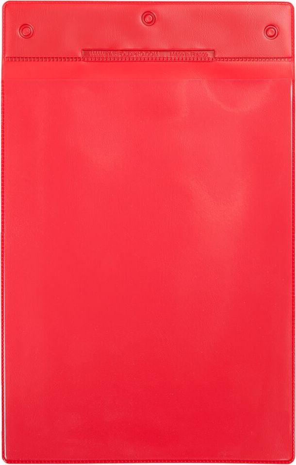 Gitterboxtaschen tarifold Kennzeichnungshülle 16120, A5 hoch, variable Befestigung, PVC,
Pack 10 Stück, rot