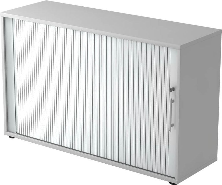 Aktenschrank Hammerbacher 1732S, 120x74,8x40cm (BxHxT), 1 Querrollladen, 1
Fachboden, Korpus/Rollladen zweifarbig, grau