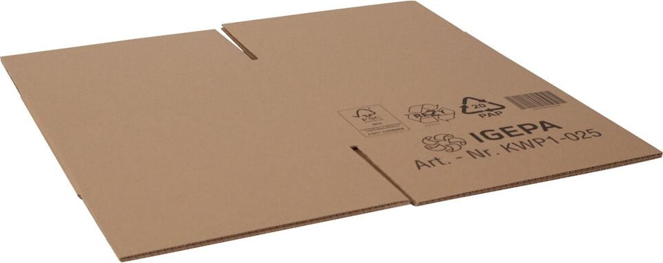 Versandkarton FEFCO 0201 KWP1-025, 250x250x250mm (LxBxH), braun, ohne
Höhenrillung, Pack 25 Stück
