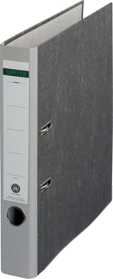 Ordner A4 Standard, 52mm, farbiger Rücken, Wolkenmarmor, A4, 5,2cm Rücken, farbiger Rücken, Blauer Engel, grau