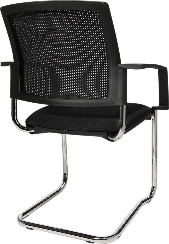 Besucherstuhl TOPSTAR T630 TA6300T, ohne Armlehnen, Freischwinger schwarz,
Rückenlehne Netzbezug, Sitzfläche gepolstert,
schwarz