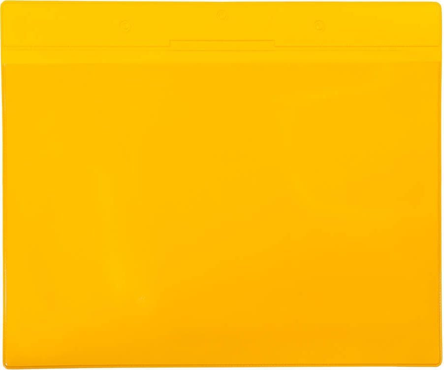 Gitterboxtaschen tarifold Kennzeichnungshülle 16104, A4 quer, variable Befestigung, PVC,
Pack 10 Stück, gelb