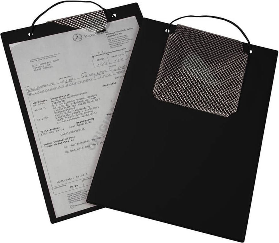 Auftragstasche Eichner Plus, A4, Dokumentenfach mit Einreißschutz,
Schlüsselfach mit Klettverschluss,
Hängekordel, farbig, schwarz