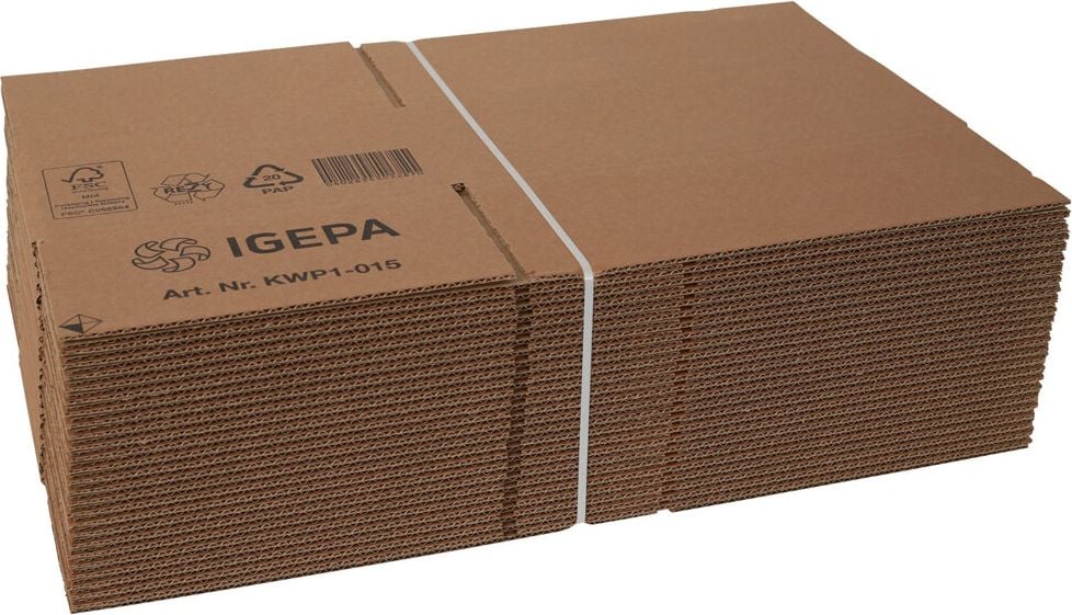 Versandkarton FEFCO 0201 KWP2-016, 320x230x230mm (LxBxH), braun, ein
Höhenriller, Pack 20 Stück