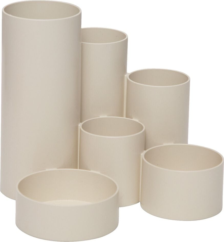 Stifteköcher Maul MAULtubo Recycling 4115602/4115637/4115690, 6 Fächer, 85% PCR-Kunststoff, Blauer Engel, weiß