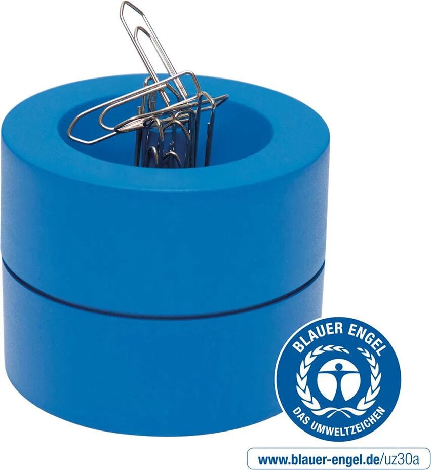 Klammernspender Maul MAULpro Recycling 30123, magnetisch, inkl. 15 Klammern, über 85% recycelter Kunststoff, Blauer Engel, weiß