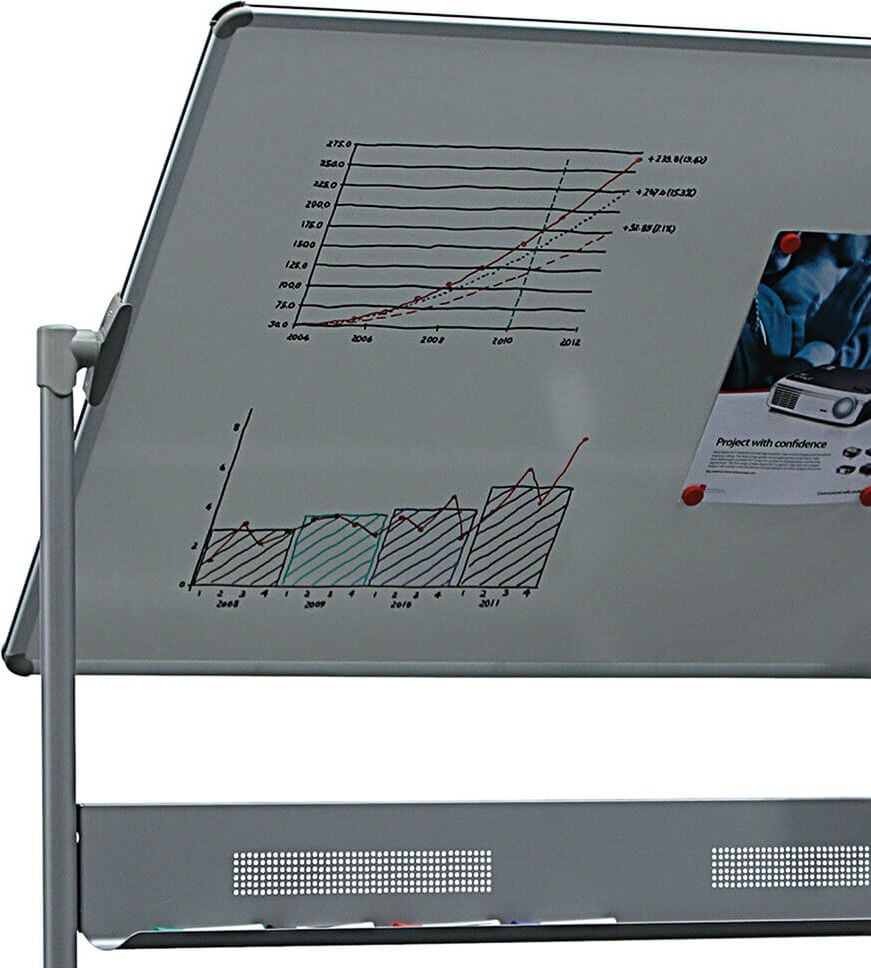 Whiteboard Nobo Classic Stahl 1901031, 120x150cm, lackiert, trocken abwischbar,
Ablageschale, Stativ-Drehtafel