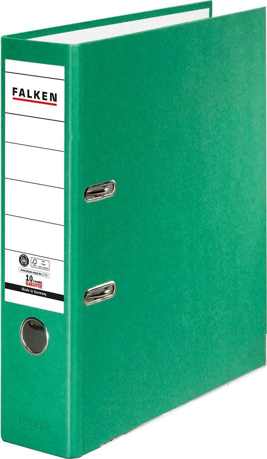 Ordner A4 Falken Recycolor 11285, 80mm, farbige RC-Pappe, A4, 8cm Rücken, Kraftpapierbezug, Blauer
Engel, FSC, grün