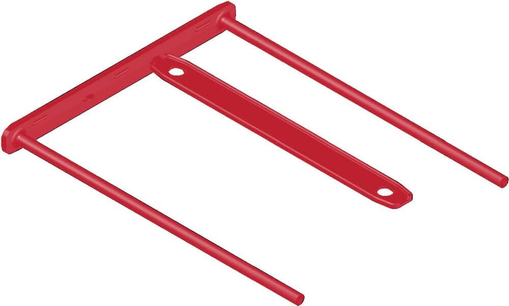 Abheftbügel Fellowes BBD-Clip rot 1189301, 80mm Füllhöhe, zweiteilig, inkl. Blanko-Etiketten, Pack 100 Stück