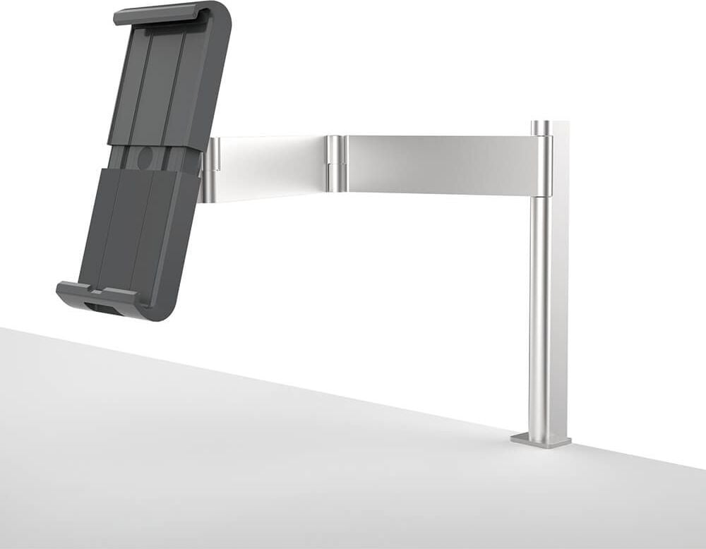 Tablethalterung Durable Tablet Holder Table Clamp 8931-23, für 7-13 Zoll Tablets im Hoch- und
Querformat, Tischklemme, drehbar, neigbar, schwenkbar, silber