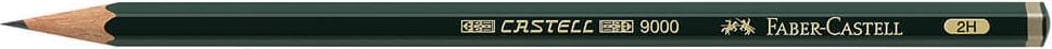 Bleistifte Faber-Castell 9000 1190, lackiert, 6-eckig, Pack 12 Stück !!, 2H