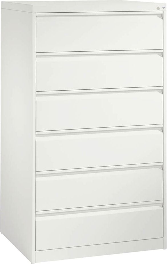 Karteischrank CP C 2000 Acurado 12936-323, 78,7x135,7x59cm (BxHxT), 6 Schübe, 3-bahnig,
für DIN A5 quer, Griffleiste, weiß